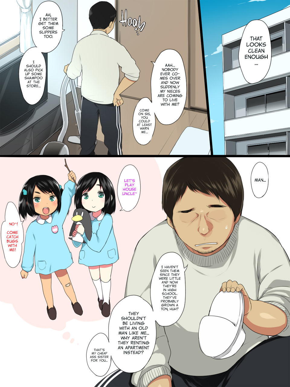 Bitch de Kyonyuu na Futago no Mei ga Oji-san to Kyoudou Seikatsu | My Two Slutty Nieces and Our Days of Lust page 4 full
