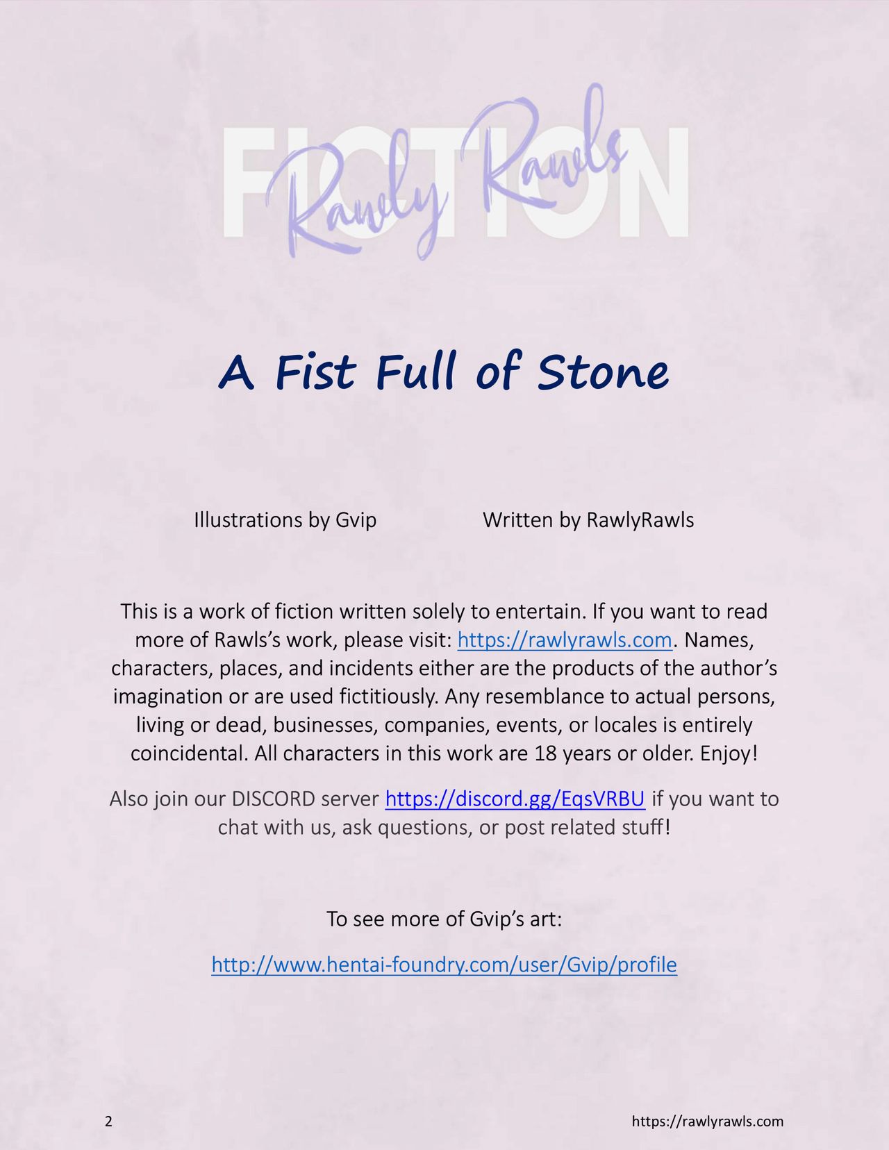A Fist Full of Stone: Rawly Rawls Fiction page 2 full