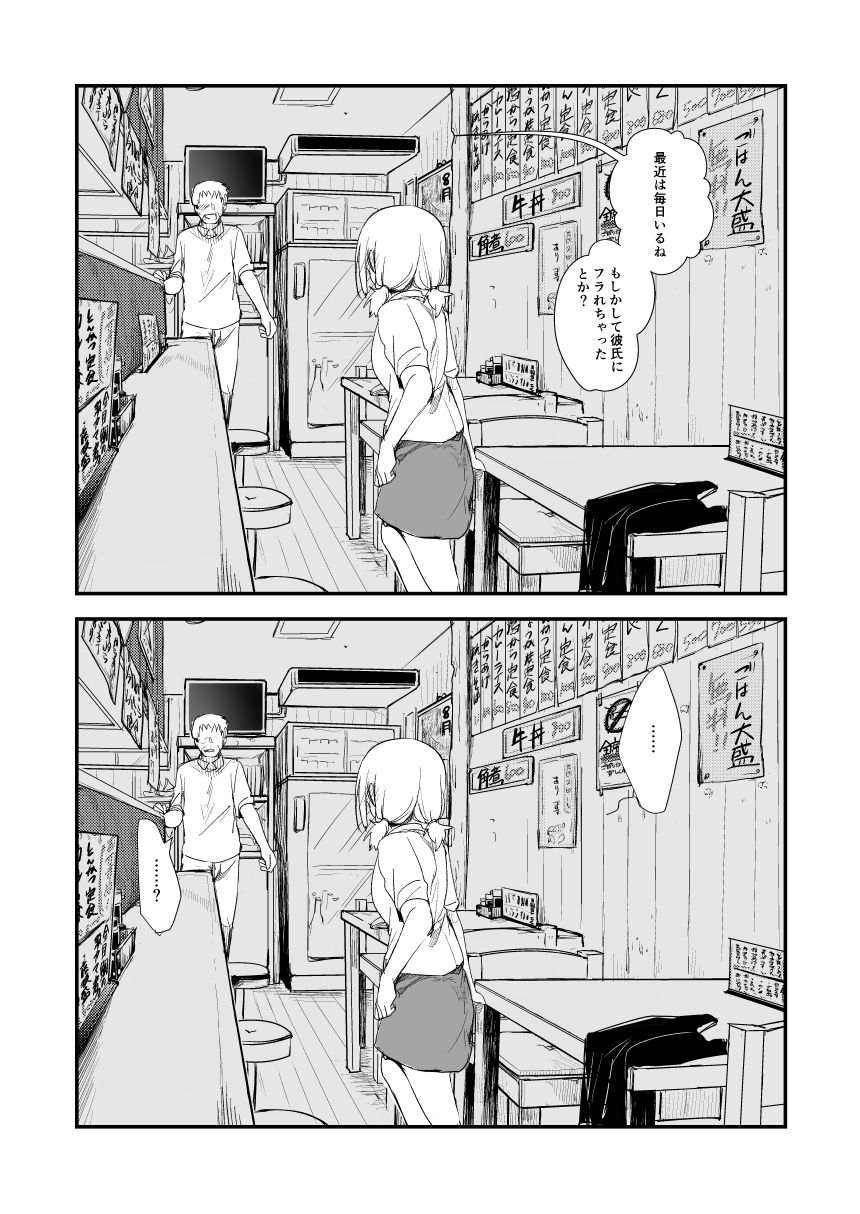 今日も常連のおっさんに裏メニューを出してたらお預けくらってムラムラが止まらなくなっちゃった看板娘ちゃん page 6 full