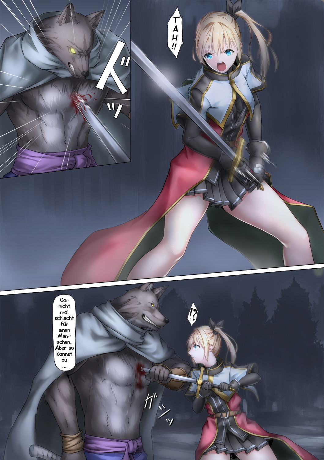 Juujin ni Torawareta Onna Kishi no Junan | Allein unter Werwölfen page 3 full