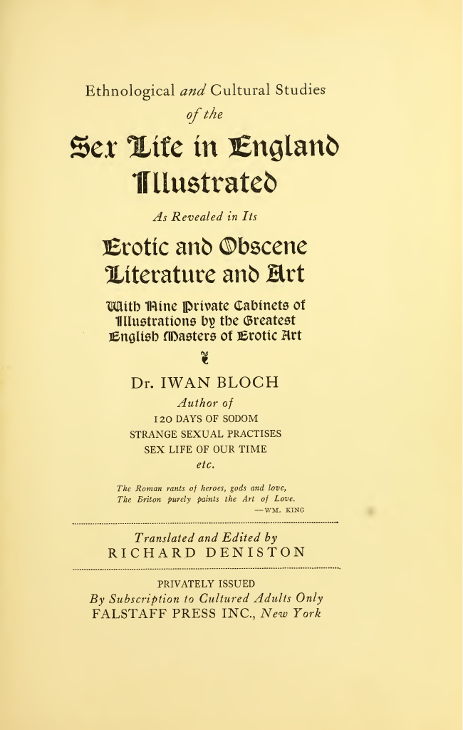 Ethnological and cultural studies of the sex life in England page 9 full