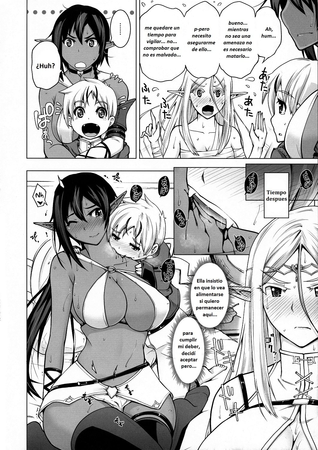 Junpaku Elf to Kasshoku Elf to Chiisana Kyuuketsuki page 8 full