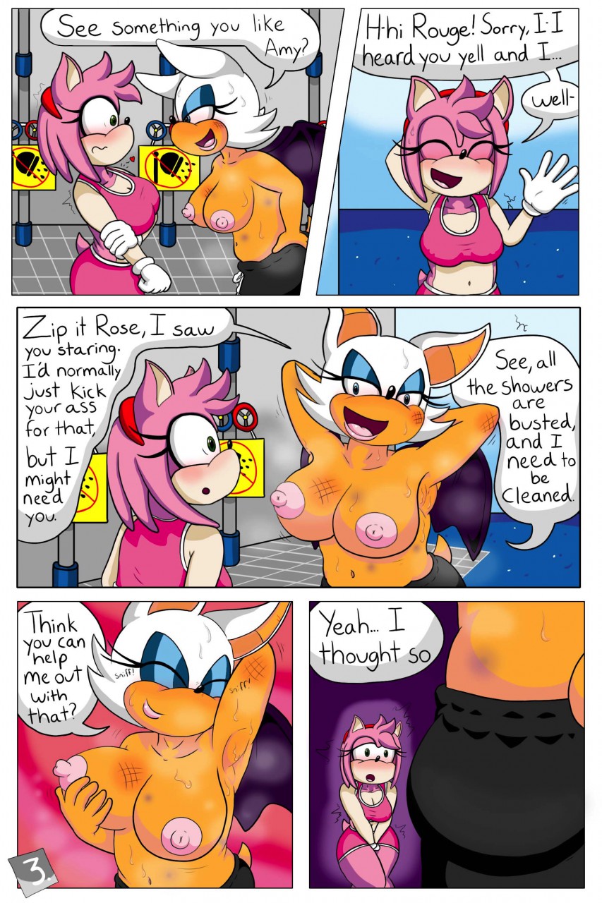 Amy and Rouge in: Shower Thots page 3 full