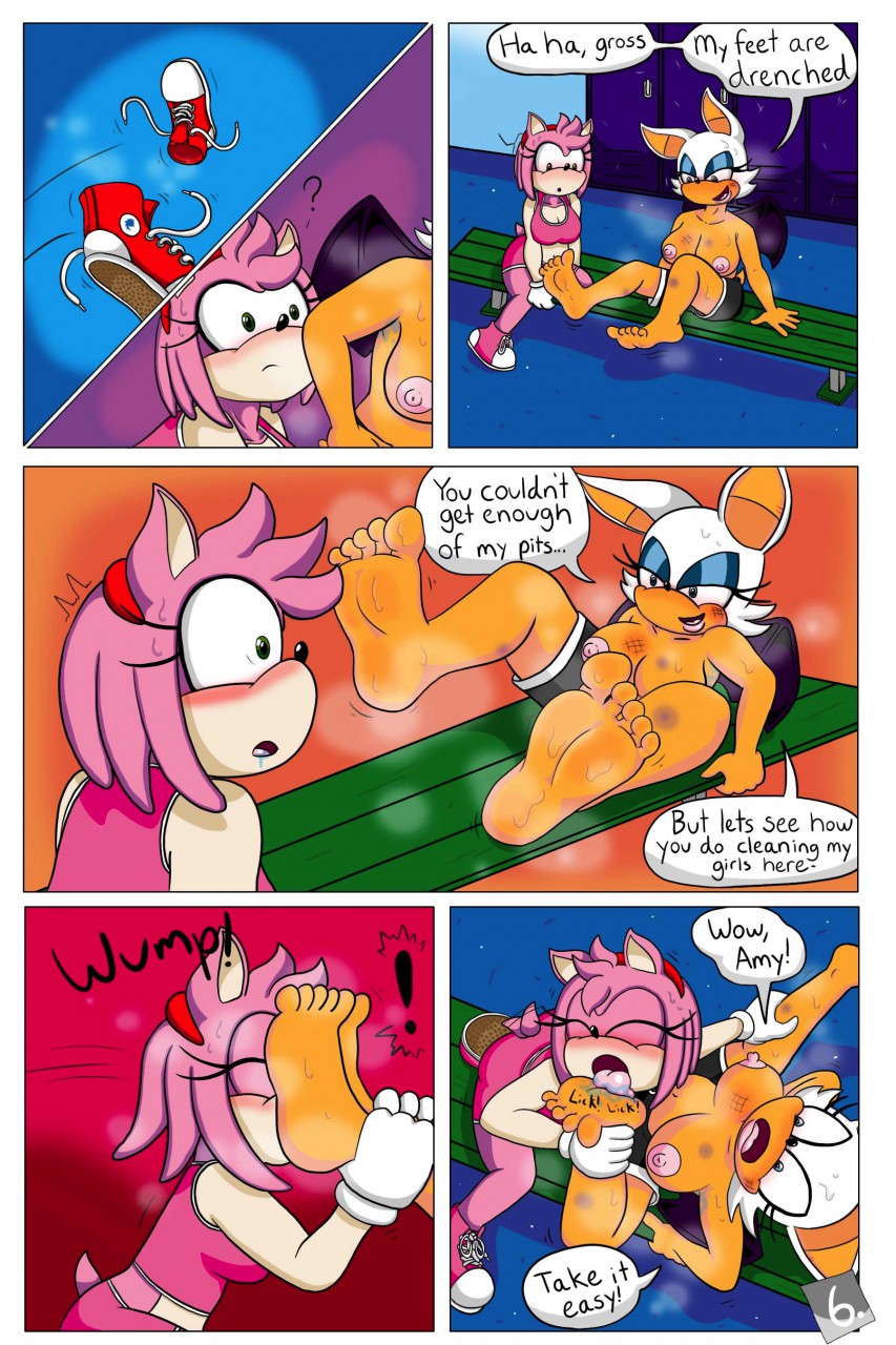 Amy and Rouge in: Shower Thots page 6 full