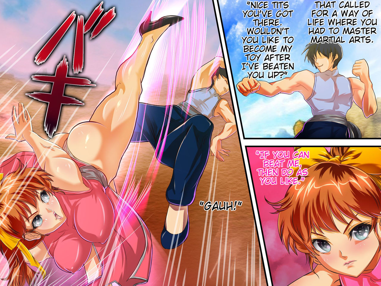 Muten no Kaito ~Kakutou Bishoujo Mana Muzan ni Haiboku Botebara Bitch ni Otsu~ | Muten no Kaito - The female martial artist Mana is cruelly defeated and ends up a preggo-bitch page 4 full