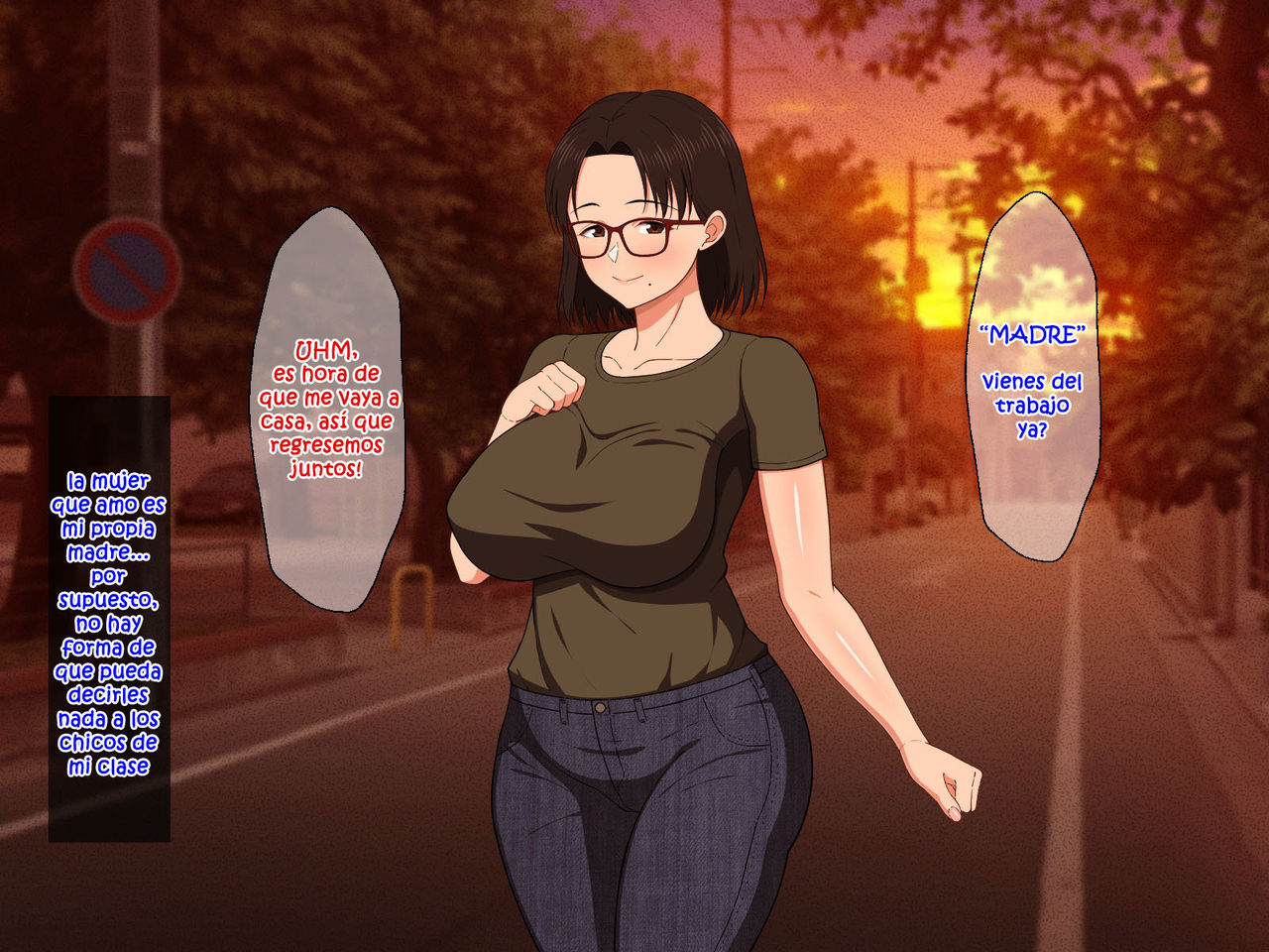 Megane Kyonyuu na Okaa-san to Yojouhan de Noukou Sex | Sexo apasionado con una madre tetona con gafas page 4 full