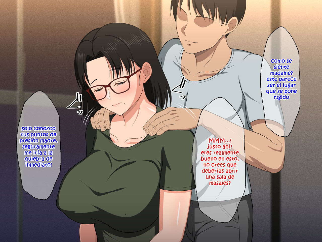 Megane Kyonyuu na Okaa-san to Yojouhan de Noukou Sex | Sexo apasionado con una madre tetona con gafas page 8 full