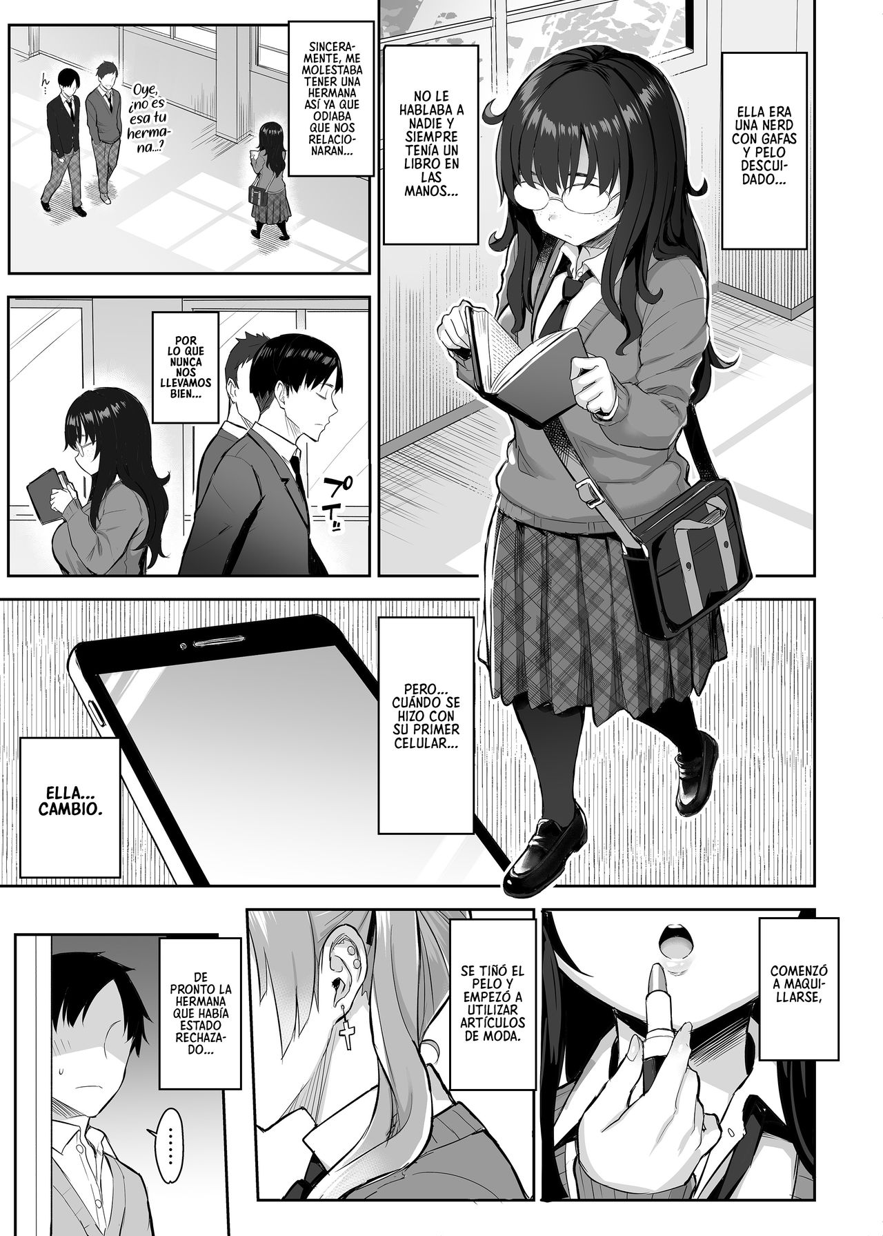 Moto InCha no Kyonyuu Yariman Imouto ga Erosugite, Onii-chan wa Mou...!! | Mi Hermanita quien era una comelibros se convirtió en una Puta de grandes Tetas, Entonces yo...!! page 4 full