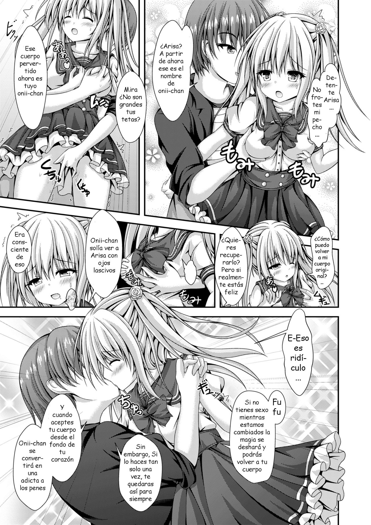 Ecchi na Imouto to Shintai Koukan ~Kyou kara Ore wa Ochinpo Dorei~ | Cambiando cuerpos con una hermana lasciva - Desde hoy seré una adicta los penes page 8 full