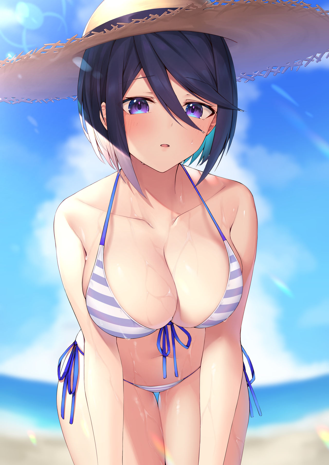 Female with striped bikini page 10 full