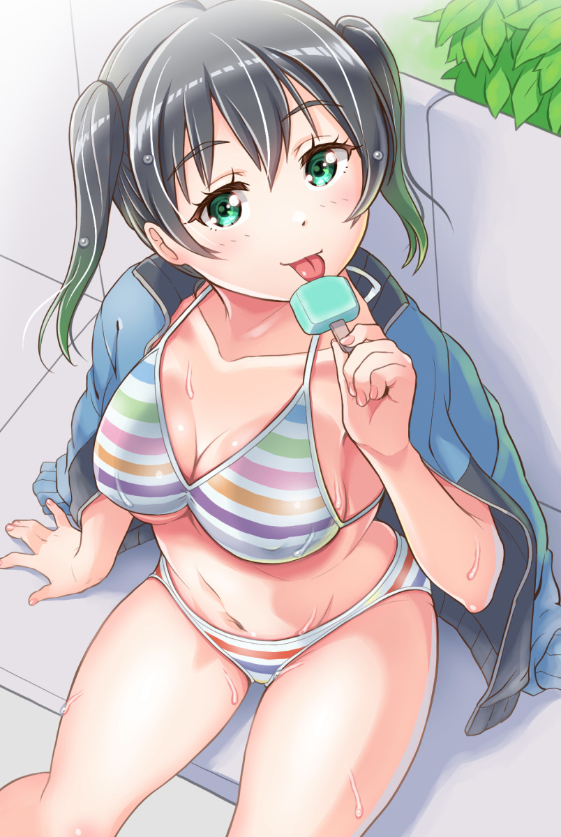 Female with striped bikini page 5 full