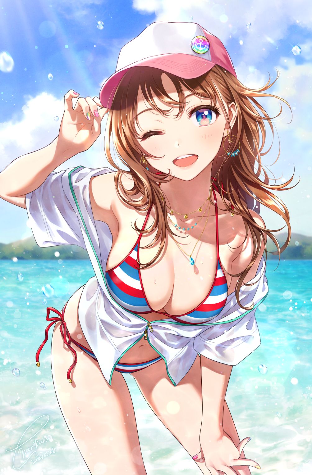 Female with striped bikini page 6 full