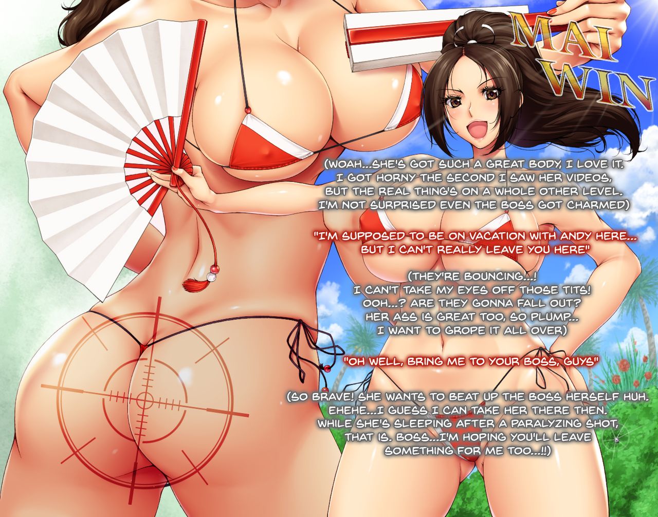 NTR KUNOICHI Sekaijuu no Otoko ga Yokujou Suru Shiranui Mai to Kareshi ni Kawatte Haramase Nakadashi Sex page 5 full