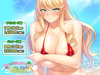 Mizugi no Kinpatsu Bakunyuu JD o Beach de Dekachin Nanpa ~ Shourai Yuubou na Ojou-sama Ranshi o Dainashi ni ♪ Hame Ana toshite Ikiru Shiawase o Oshiekomu Natsu cover