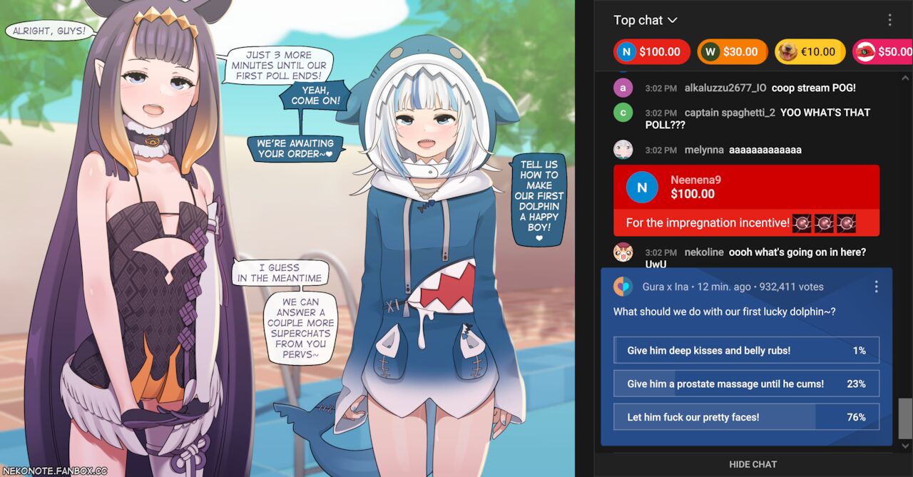 Gura and Ina's Dolphin Sex Livestream Part 1 page 1 full