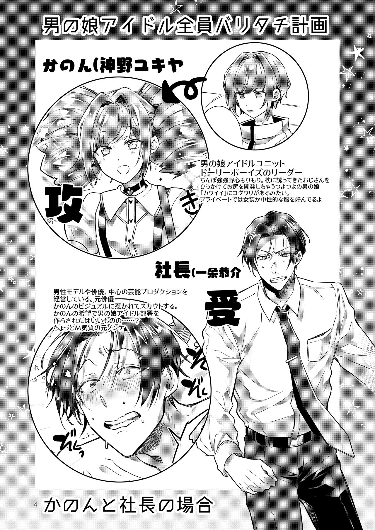 Otokonoko Idol Zenin Baritachi Keikaku vol 1 - Kanon to Shachou no Baai page 4 full