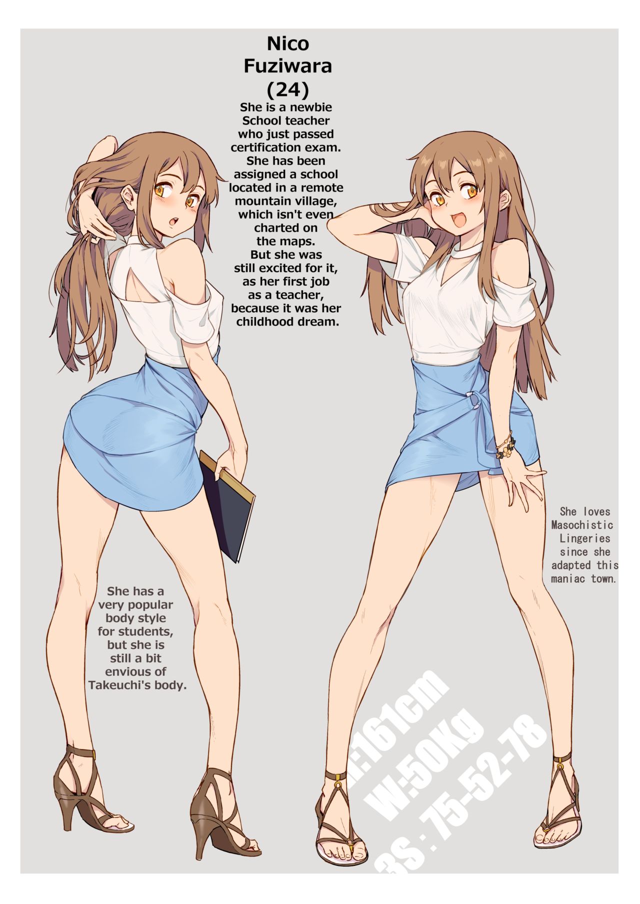 新任教師の藤原さんの怪しい教員日記ーキャラ設定 page 2 full