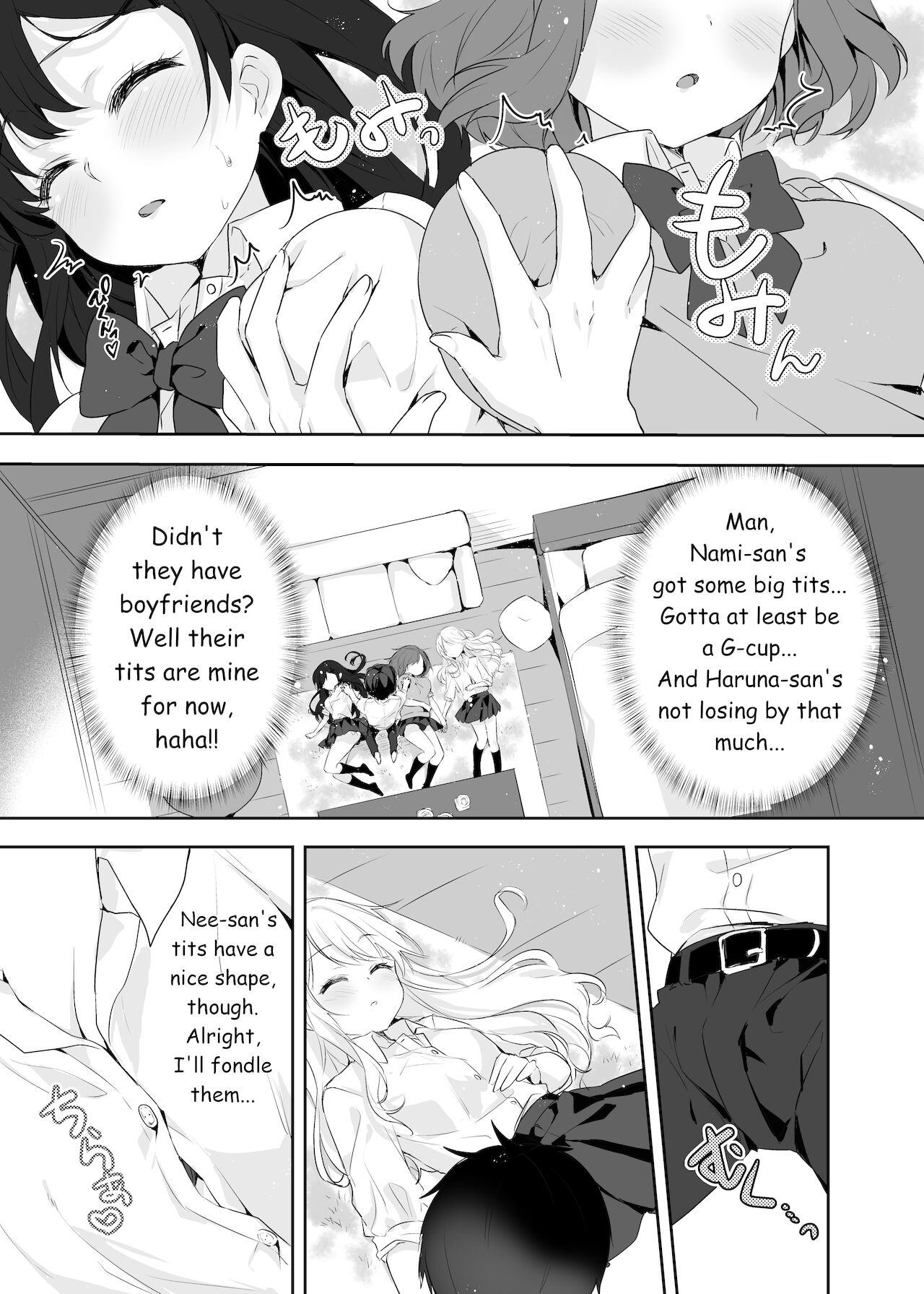 Boku no Onee-chan to Tomodachi wo Nemurasete Osottemitara Kaeriuchi ni Atta | The Tables were Turned when I tried to Rape my Sister and her Friends while they were Asleep page 9 full