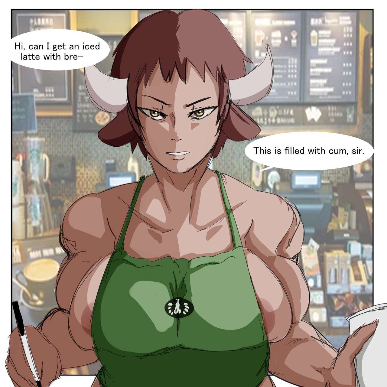 A Minotaur Works at Starbucks page 1 full