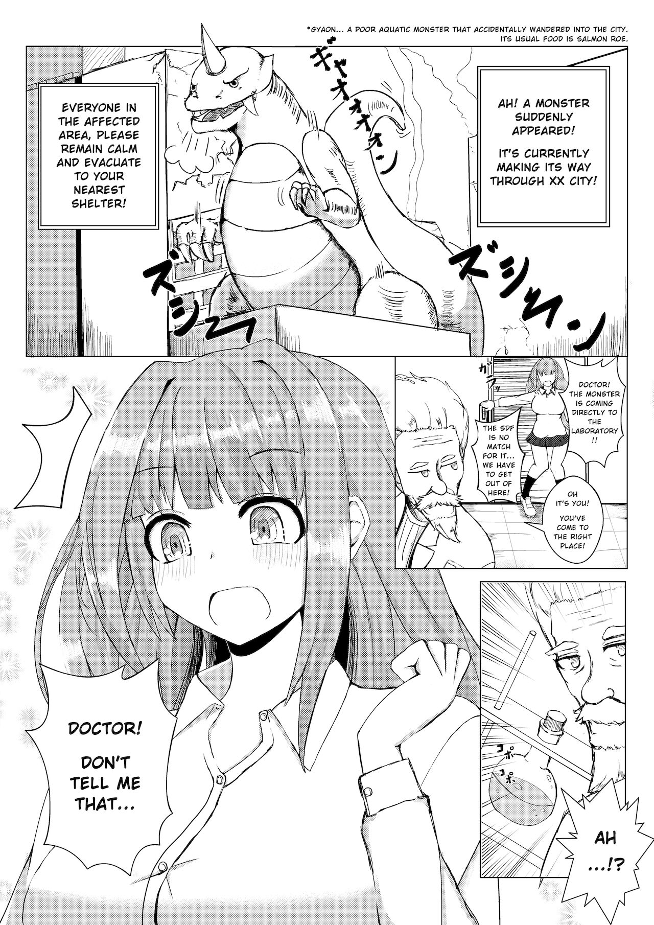 A girl who takes a potion and becomes bigger than a monster page 1 full