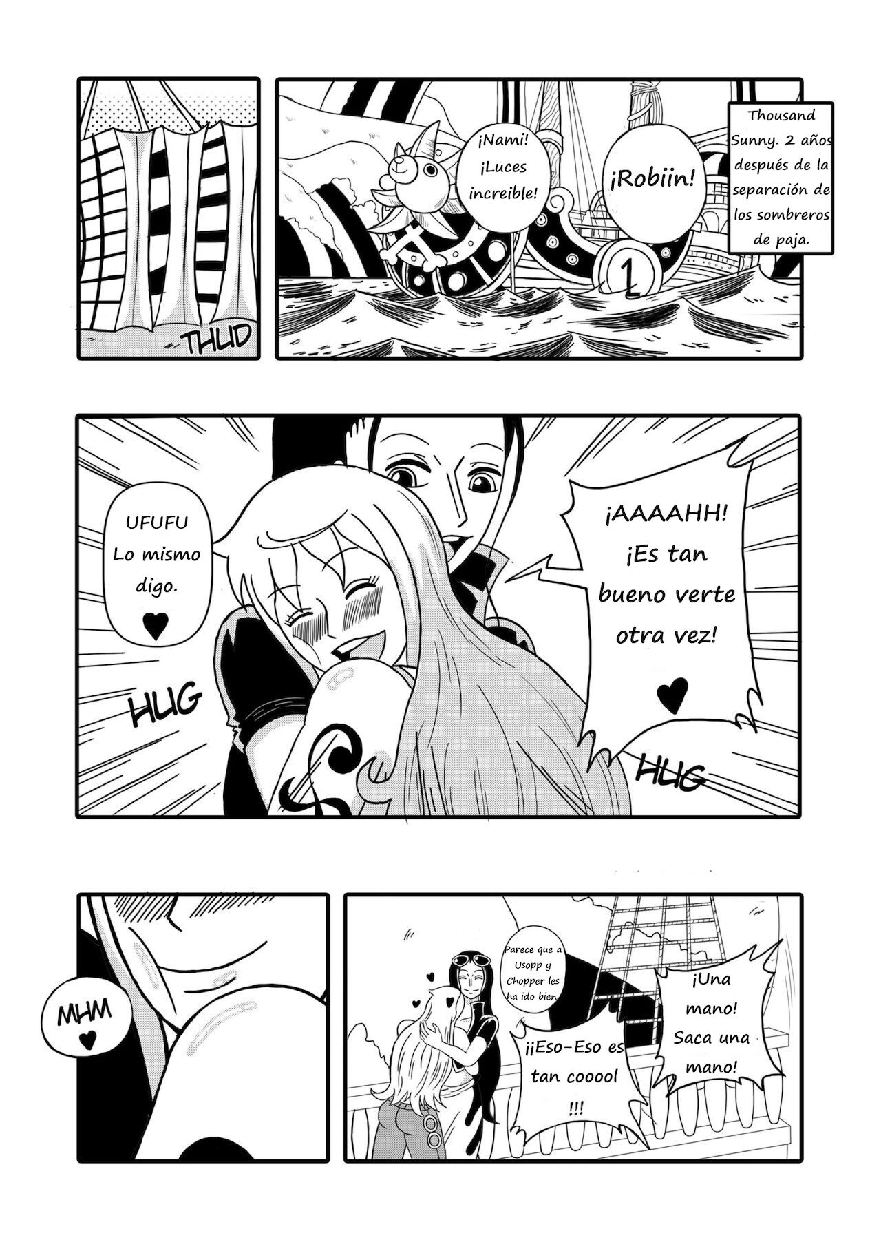 Robin x Nami: Reunión en el Thousand Sunny  Spanish Reyfollador page 1 full