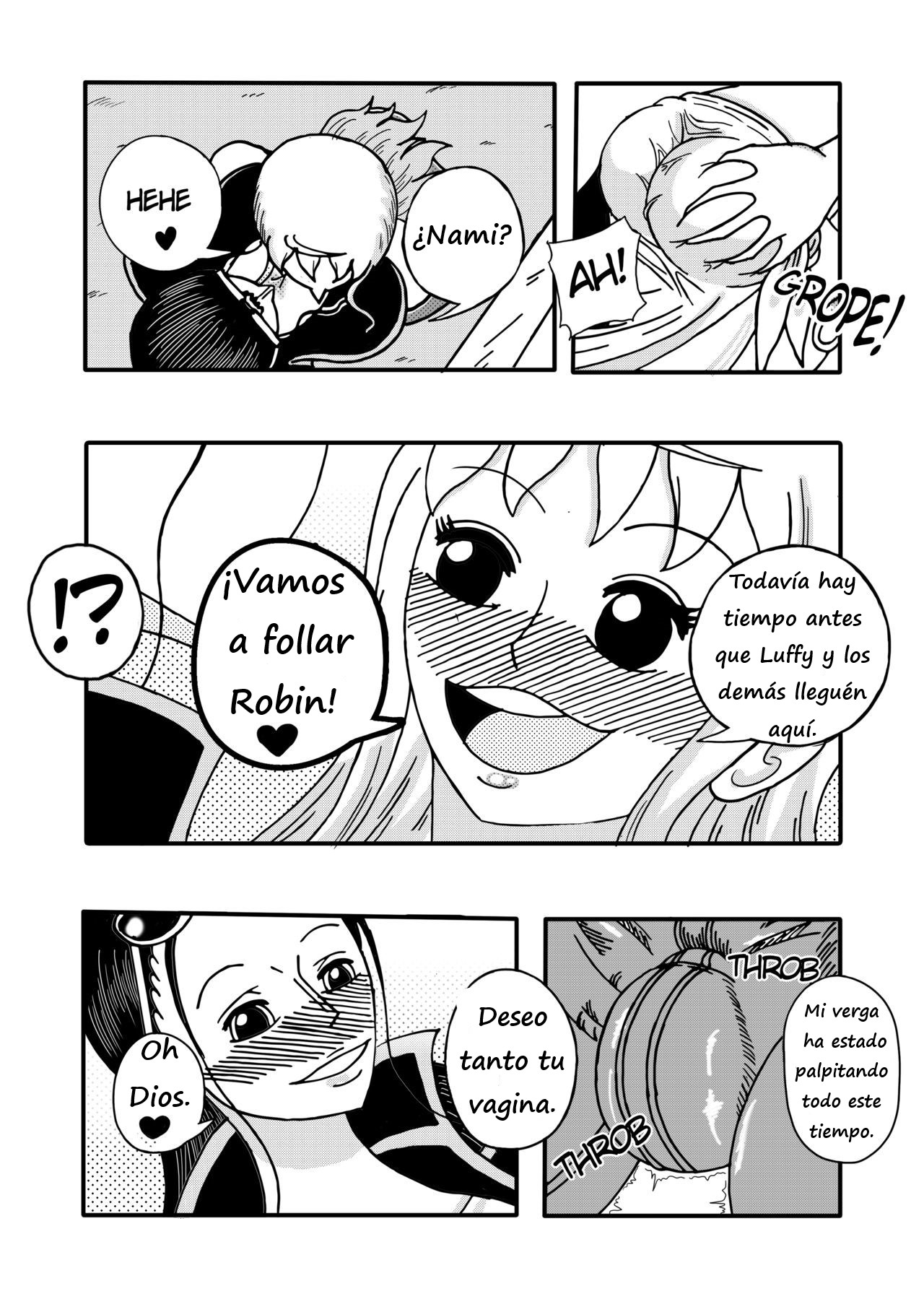 Robin x Nami: Reunión en el Thousand Sunny  Spanish Reyfollador page 2 full