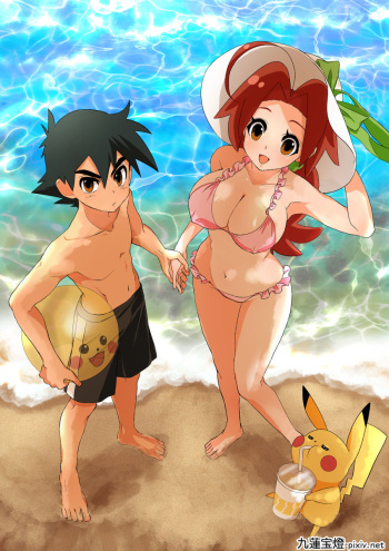 Ash X Delia Doujin cover