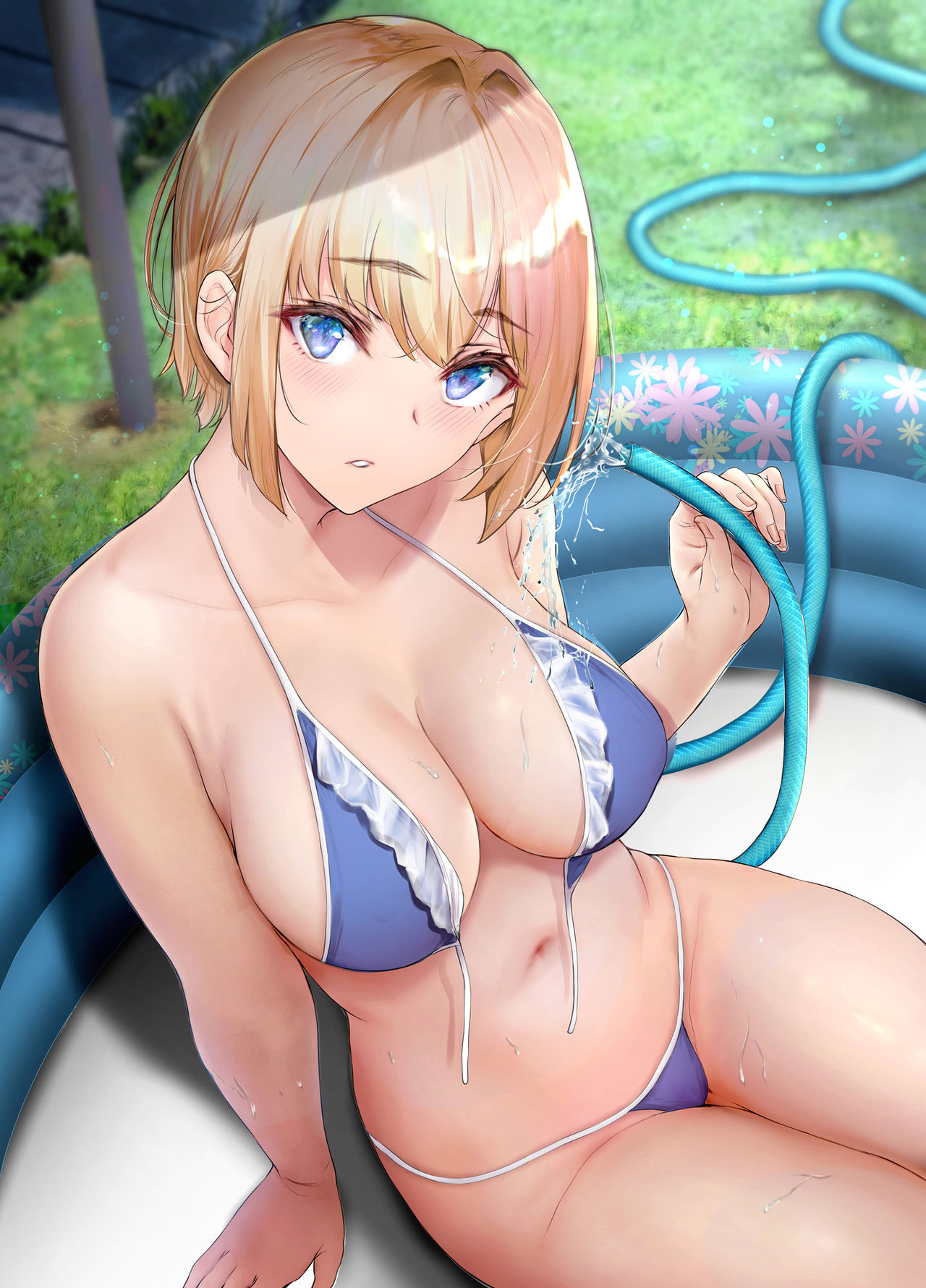 気になる男子が暑さでへばっていると、庭にプールを設置し一緒に入ることおススメすることで、密着しようとしてくるホームステイ中のドイツっ娘留学生。【カラー版】 page 5 full