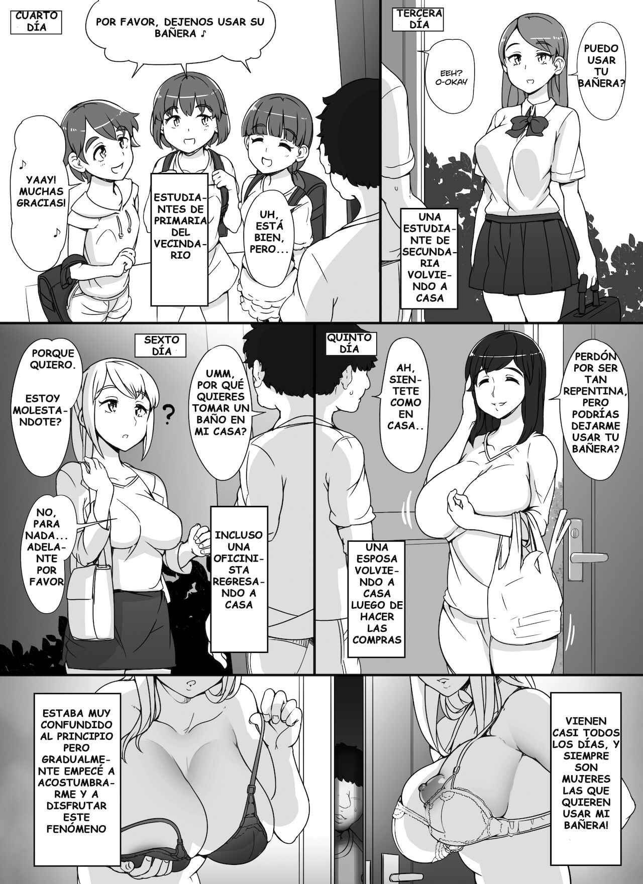 Kinjo no Onnatachi ga Nazeka Ore no Ie no Furo ni Hairi ni Kuru Ken page 5 full