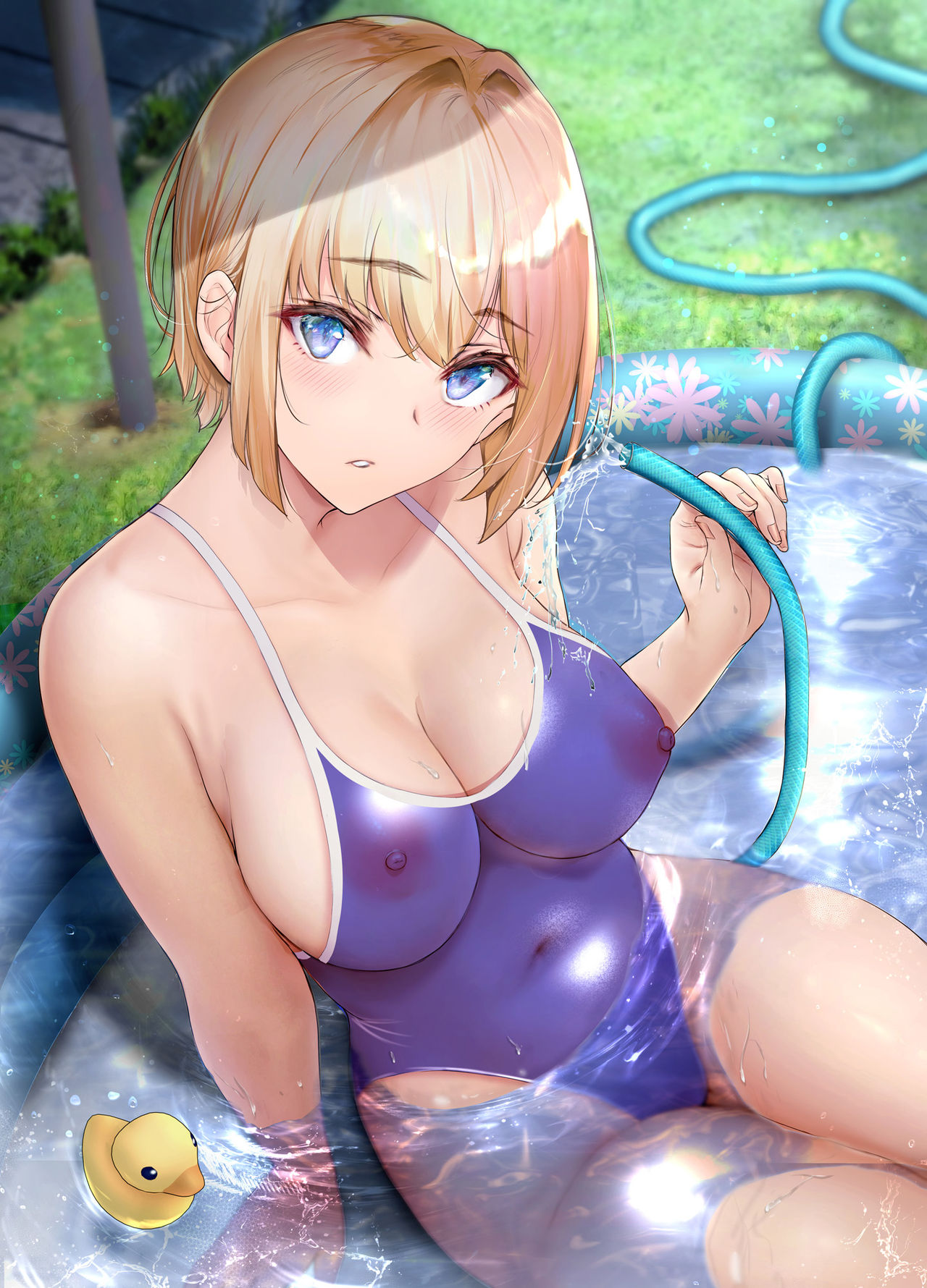 気になる男子が暑さでへばっていると、庭にプールを設置し一緒に入ることおススメすることで、密着しようとしてくるホームステイ中のドイツっ娘留学生。 page 3 full