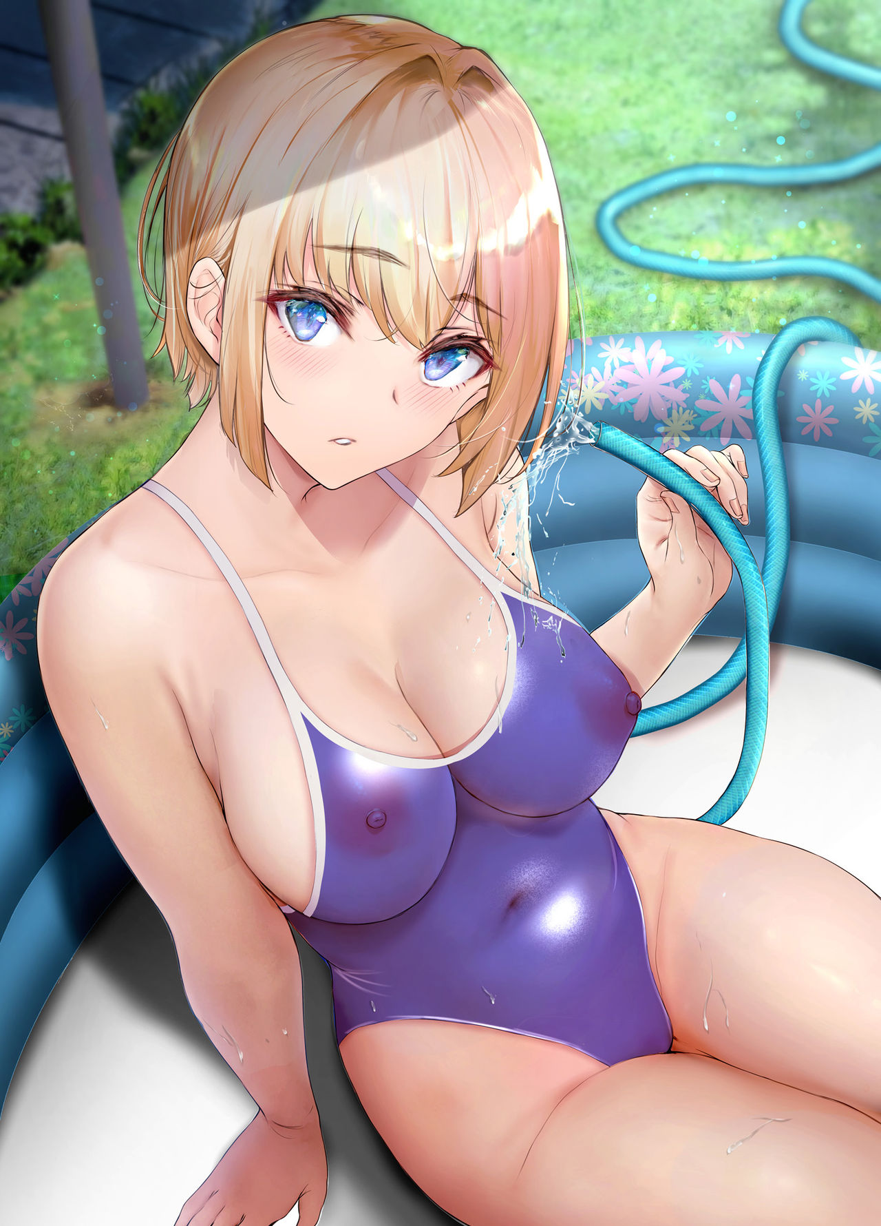 気になる男子が暑さでへばっていると、庭にプールを設置し一緒に入ることおススメすることで、密着しようとしてくるホームステイ中のドイツっ娘留学生。 page 6 full