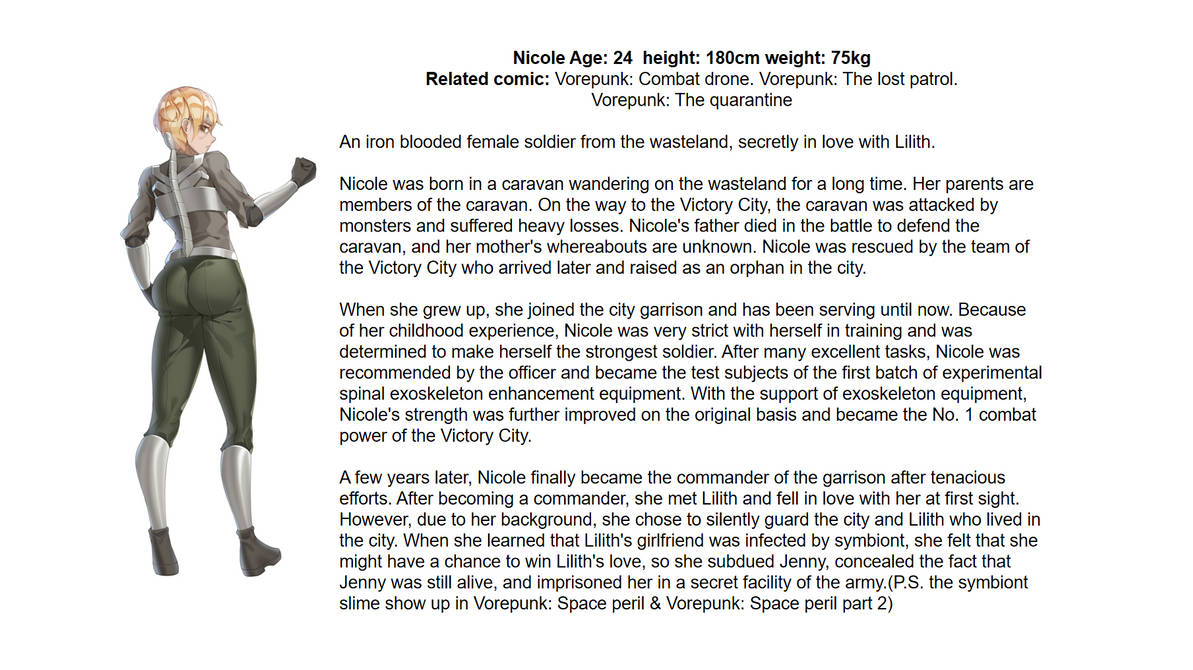 Character background story of Vorepunk series page 3 full