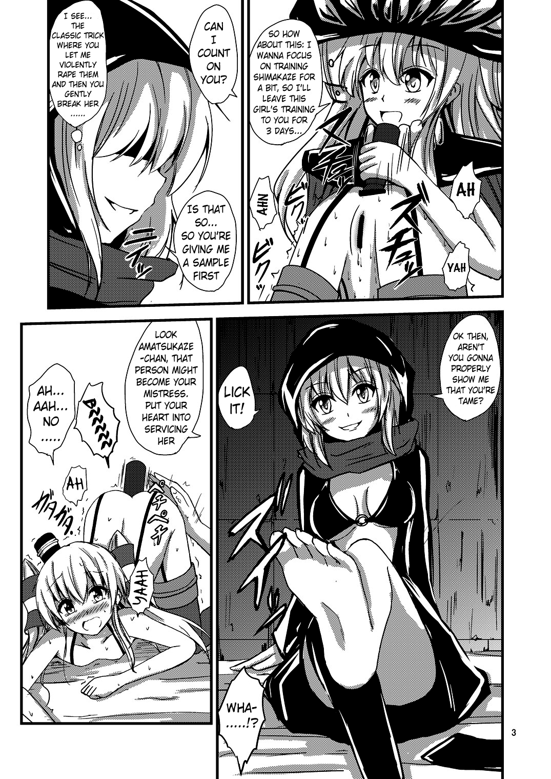 Kuubo Wo-Kyuu-chan no Amatsukaze Yuri Dorei Choukyou ~Shuuchi 3P Choukyou Hen~ | ndard Carrier Wo-Class's Amatsukaze Yuri Slave Training ~Threesome Training~ page 4 full
