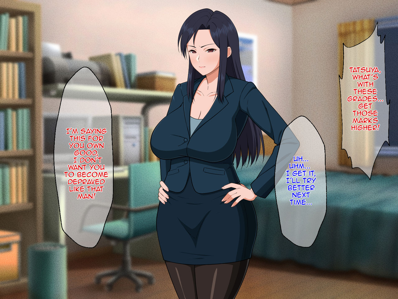 Shigoto Ningen de Kibishikatta Hahaoya wa Musuko to no Kinshin Koubi de Midara ni Aeide Jusei Suru|Strict Workaholic Mother is Gasping Lewdly as She's Being Impregnated by Having Incestual Copulation with Her Son page 3 full