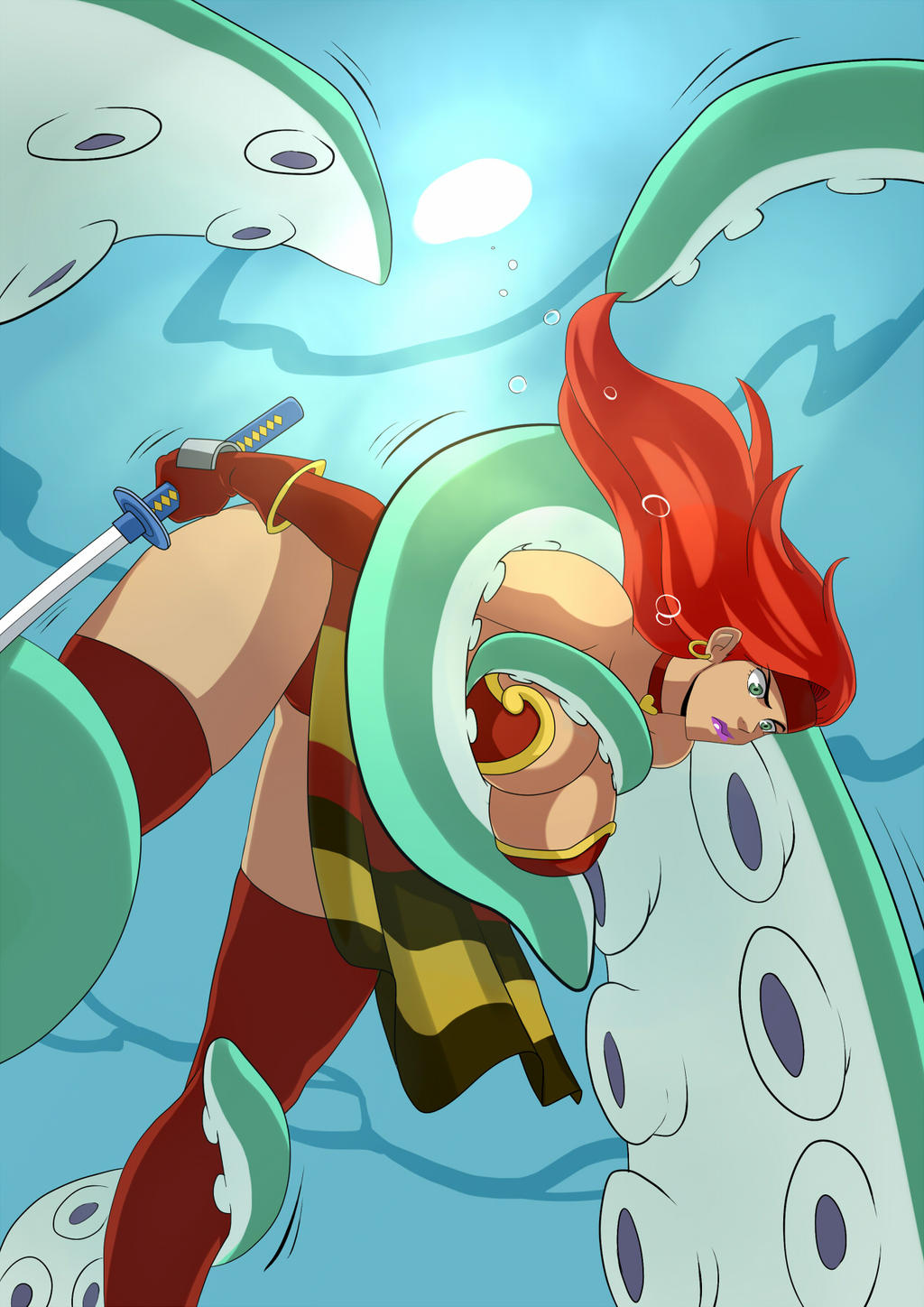 Red Monika VS Giant Octopus page 4 full