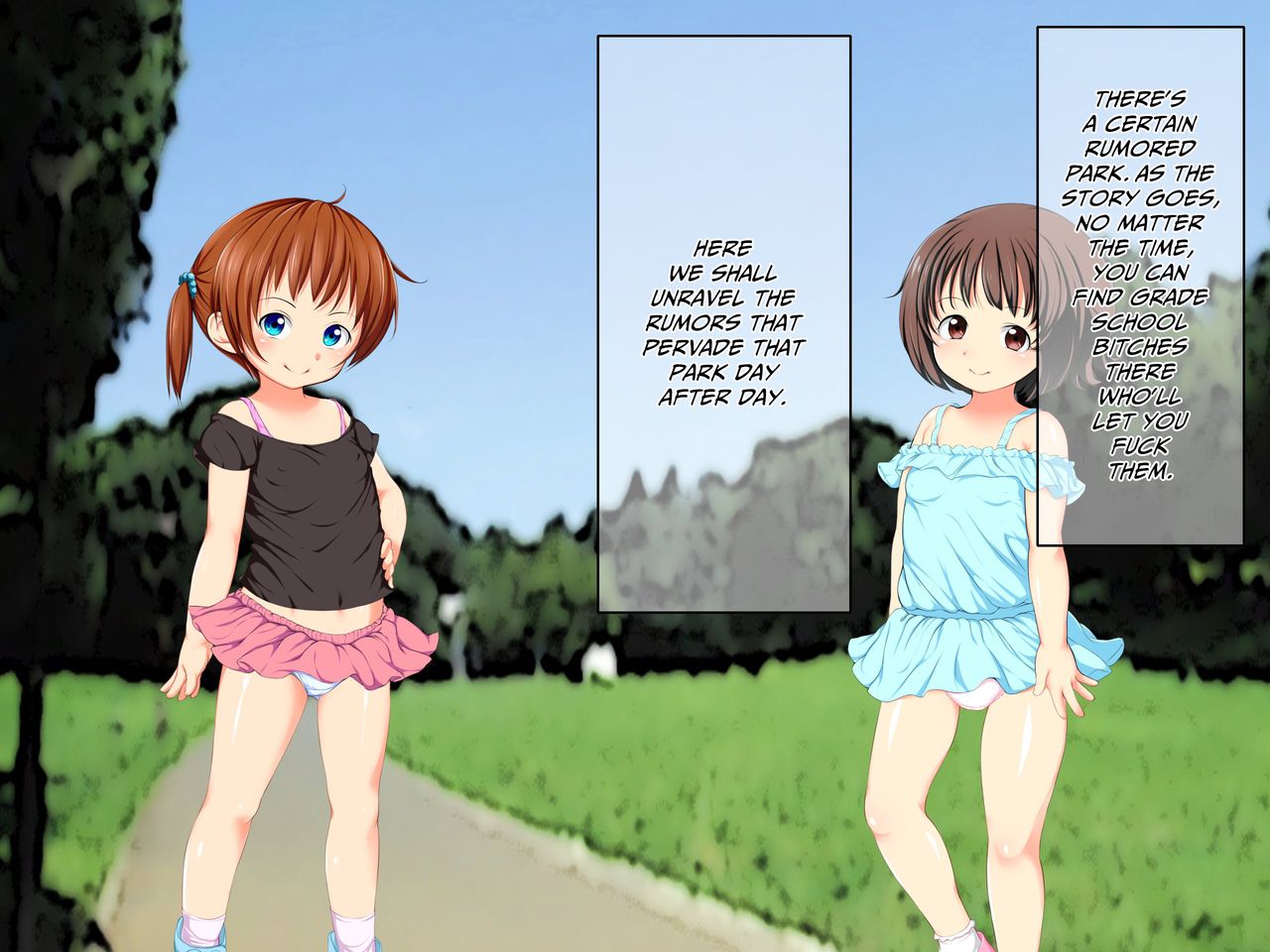 Itsumo Kouen ni Iru Ochinchin Daisuki na Futari no Bitch | Two Cock-crazed Bitches Who Always Hang Out At The Park page 2 full