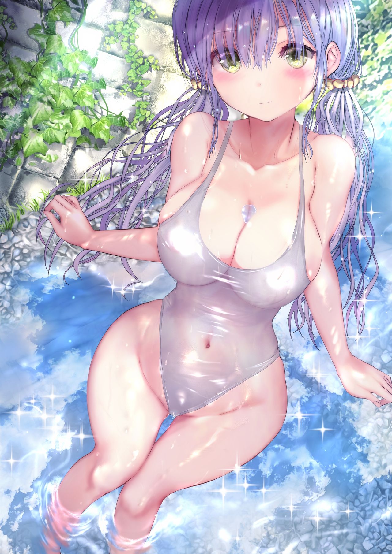 田舎の川辺×競泳水着×ベビードール page 2 full