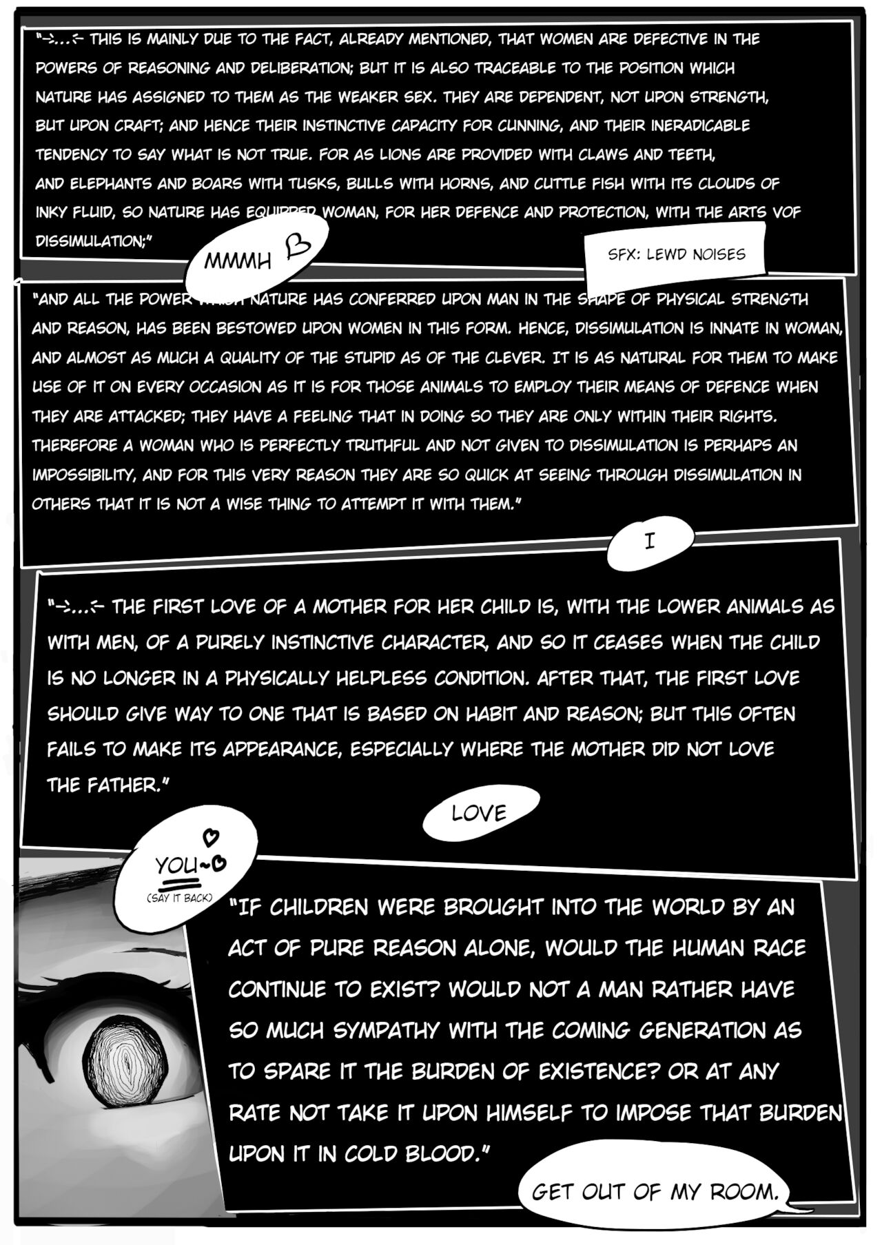 WHY WON'T SHE LET ME READ SCHOPENHAUER IN PEACE?? page 8 full