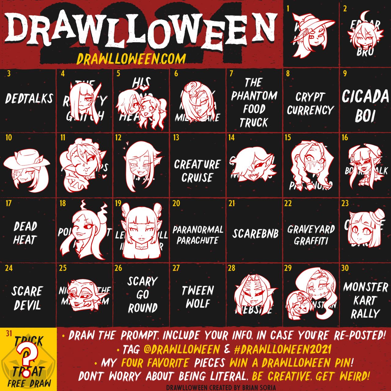 Drawlloween 2021 page 1 full
