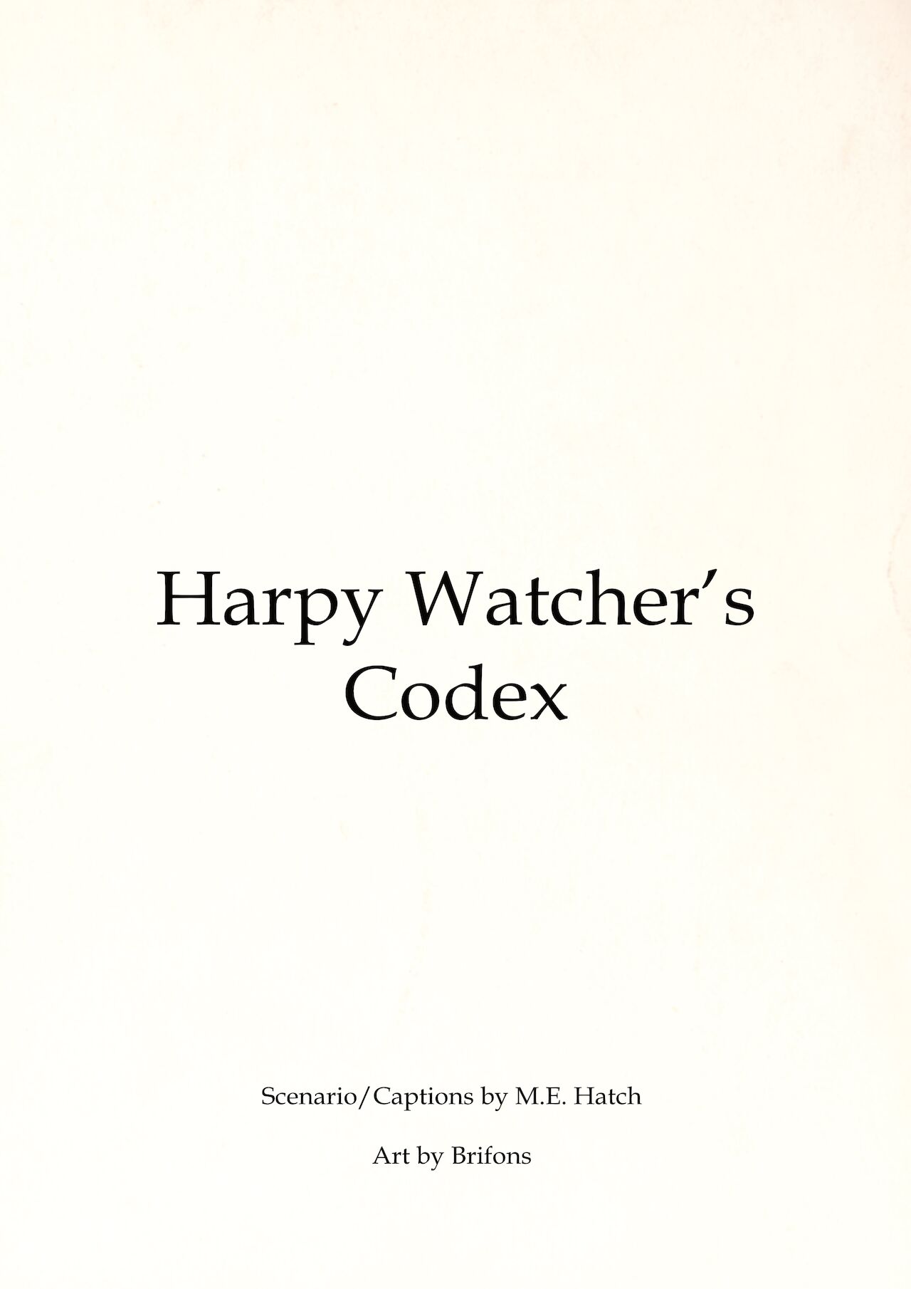Harpy Watcher's Codex Vol. 1 page 2 full