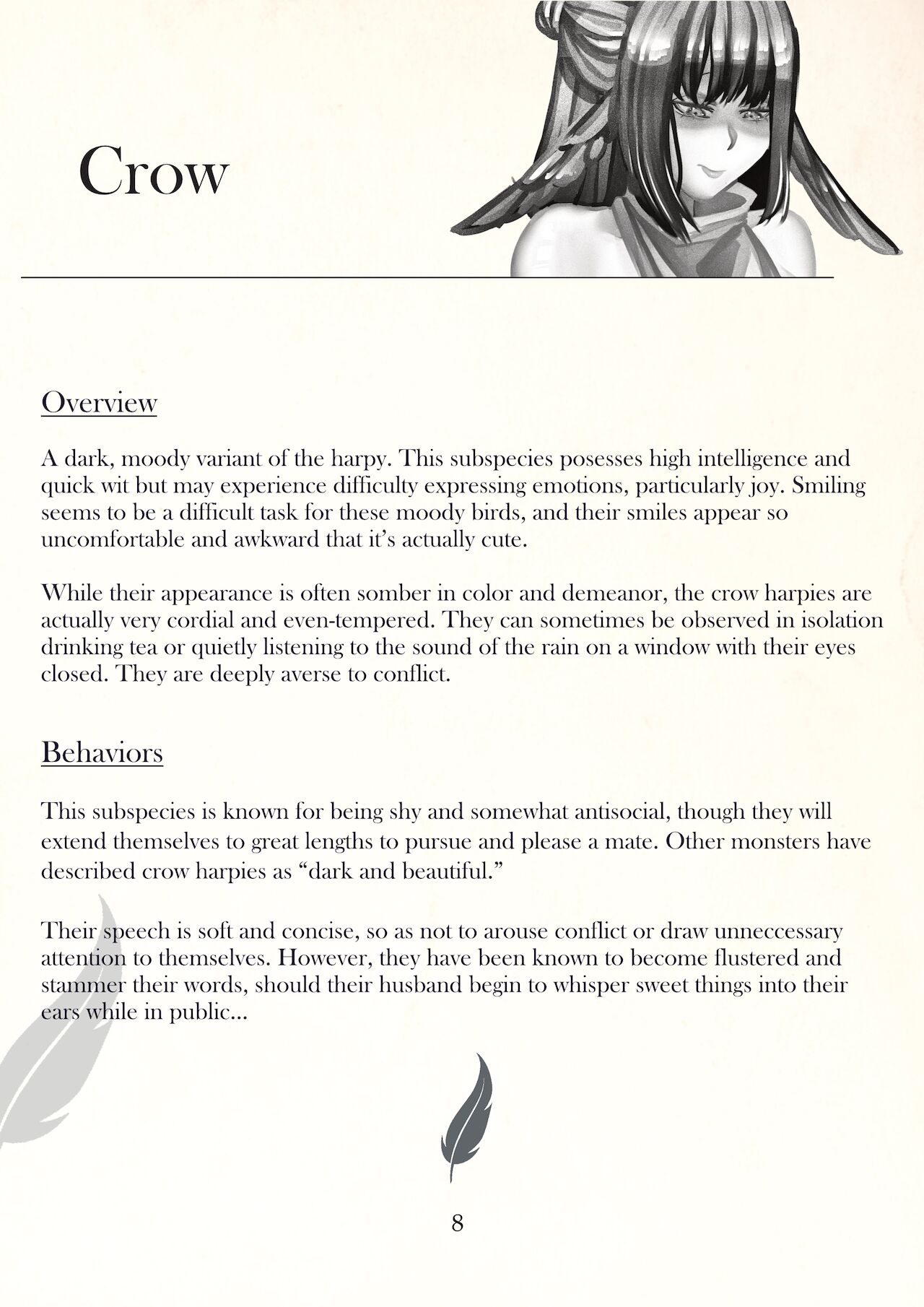 Harpy Watcher's Codex Vol. 1 page 6 full