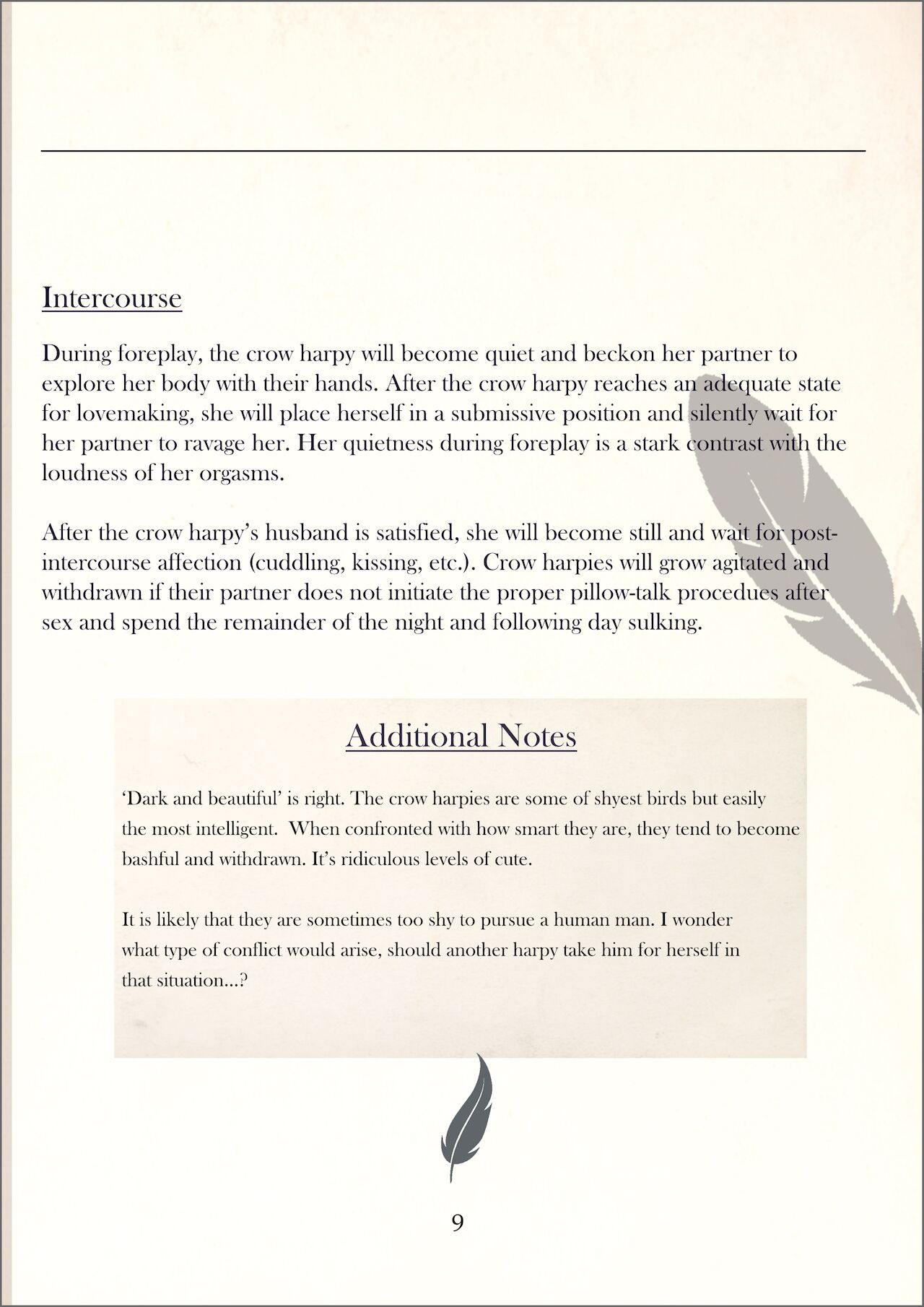 Harpy Watcher's Codex Vol. 1 page 7 full