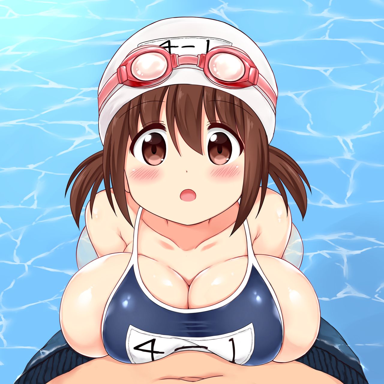 Mizugi o Wasurete Zenra de Jugyou o Ukeru Mana-chan | Mana-chan Forgot her Swimsuit and Came to Swim Class Butt Naked page 1 full