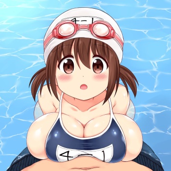 Mizugi o Wasurete Zenra de Jugyou o Ukeru Mana-chan | Mana-chan Forgot her Swimsuit and Came to Swim Class Butt Naked cover