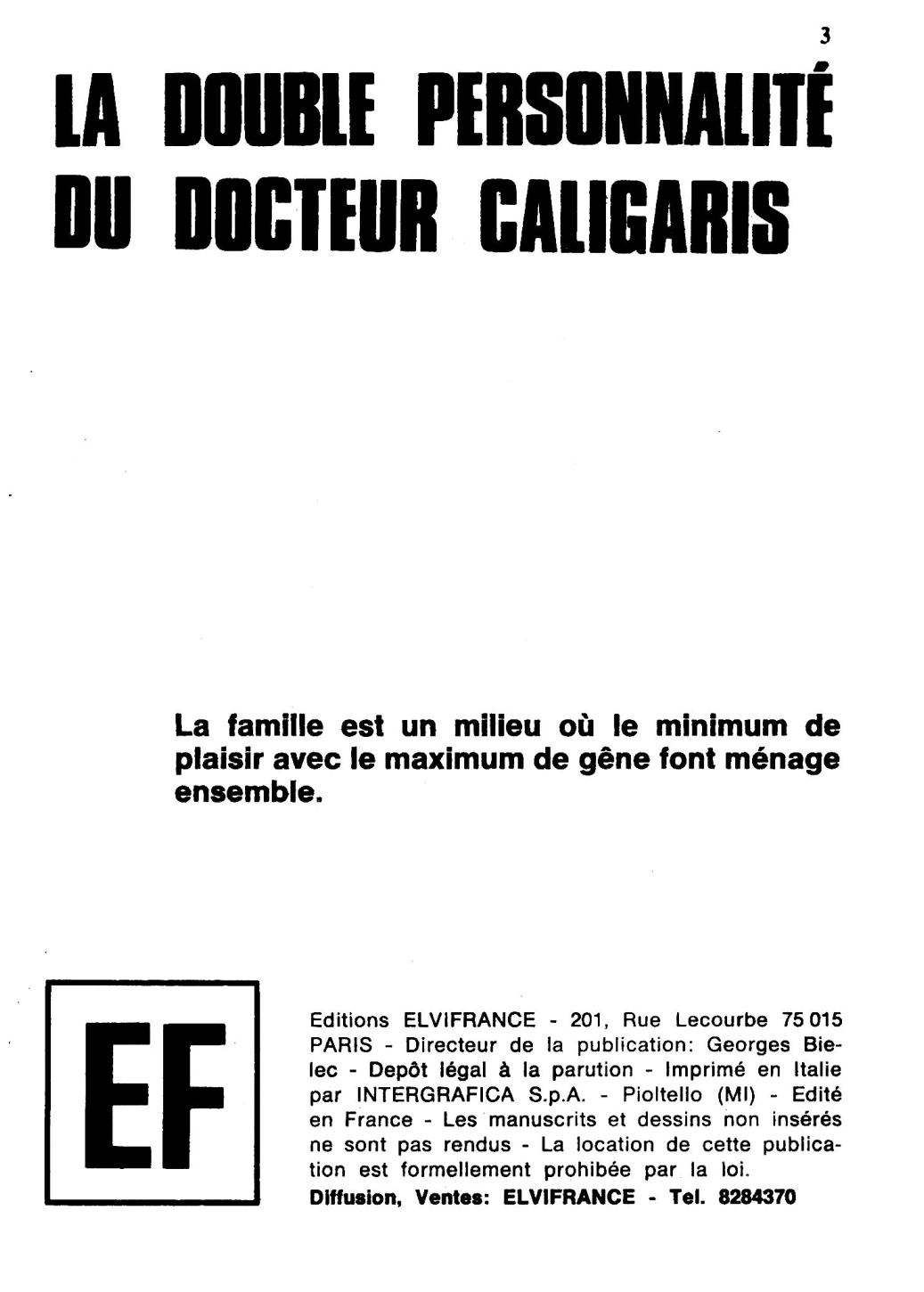 Elvifrance - Hors-serie rouge - 26 - La double personnalité du docteur Caligaris page 3 full