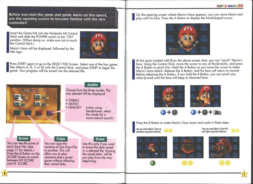 Mario 64 Manual page 5 full