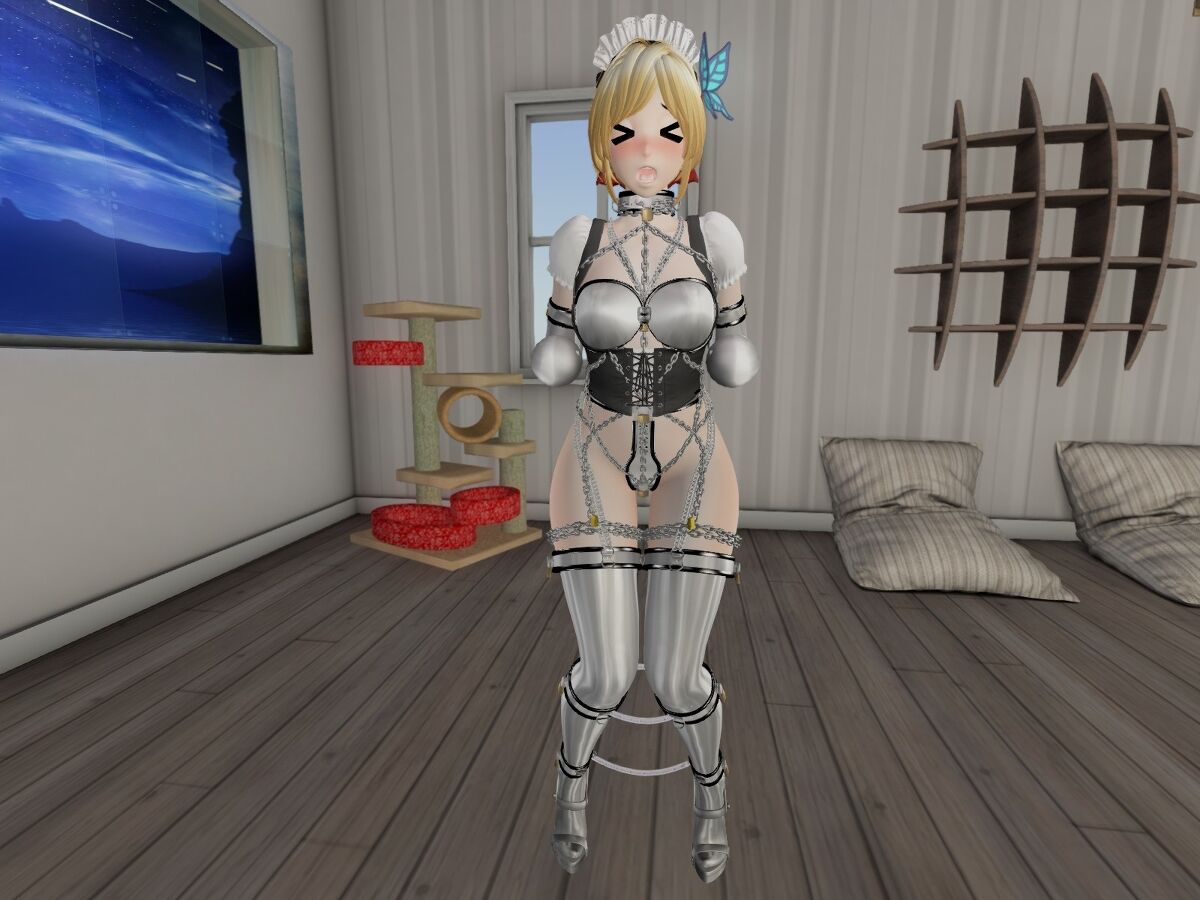 Stainless Steel chastity device bondage maid costume page 9 full