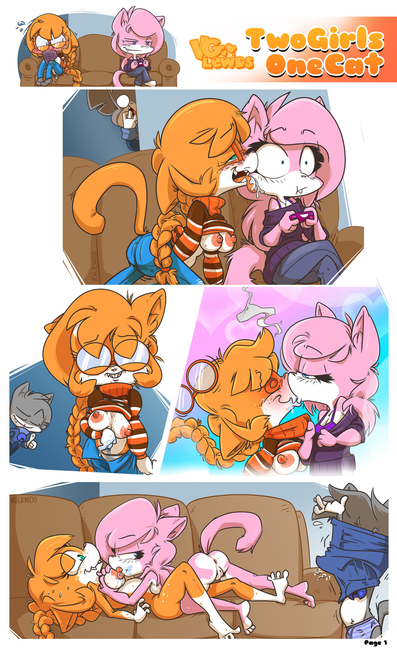 Two Girls One Cat page 1 full