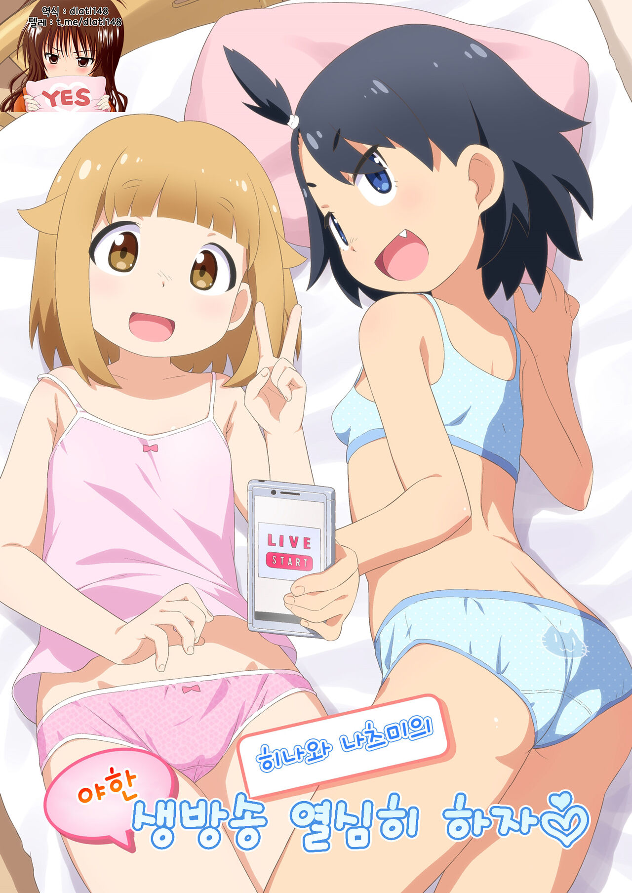 Natsumi to Hina no Ecchi na Namahaishin Ganbaru zo | 히나와 나츠미의 야한 생방송 열심히 하자 page 1 full