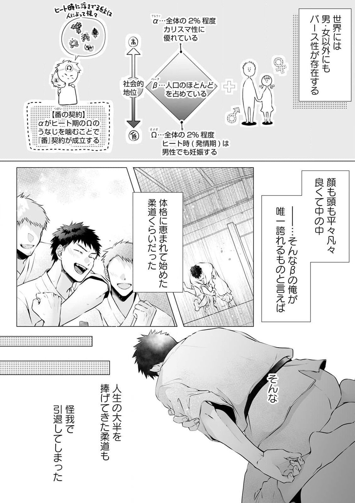 Noukin Beta wa Okubyou Omega no Osewayaku act.1 page 4 full